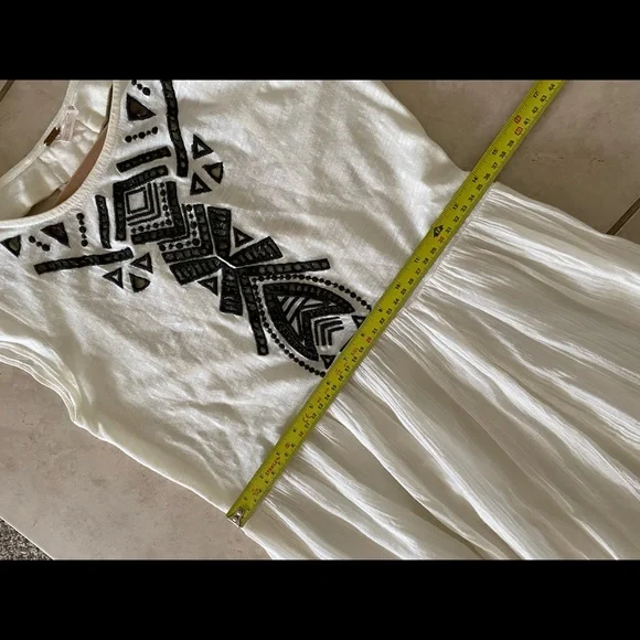 Free People Toosaloosa Slub Meadow Ivory Casual Maxi Dress XS 🌿A6 - Picture 11 of 16